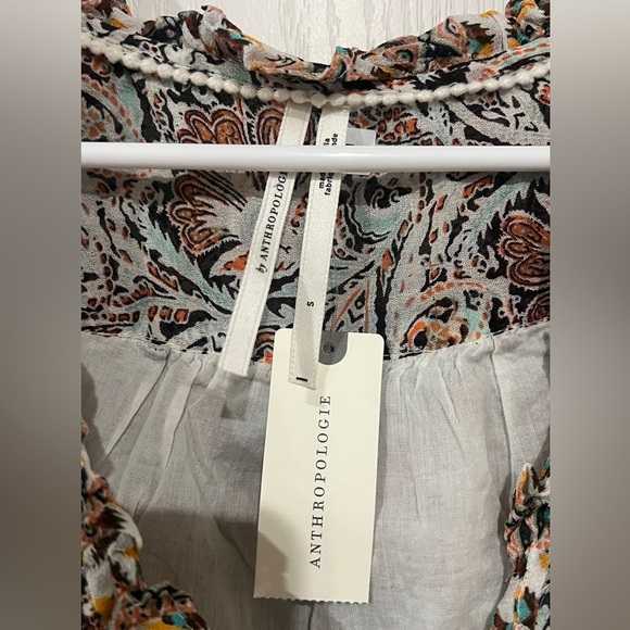 FINAL PRICE NWT Anthropologie Multicolor Patterned Blouse - Picture 2 of 6